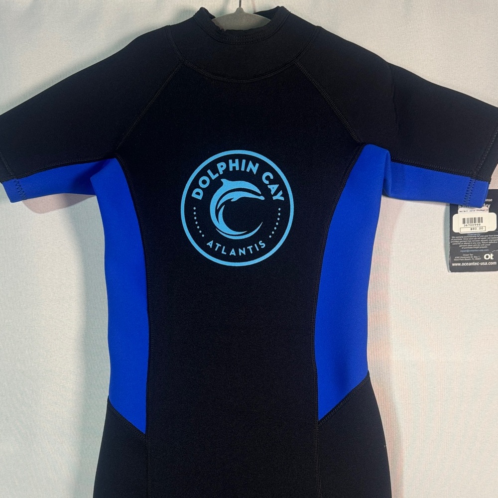 Kids Wetsuit/ Swimsuit - Black and Blue Bahamas Atlantis Dolphin Cay - Size 8 - Picture 3 of 8